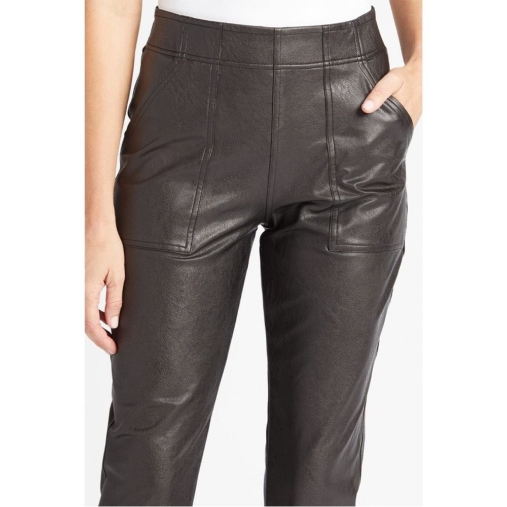 SPANX Faux Leather Jogger Pants Brown NWT Small - Picture 2 of 8